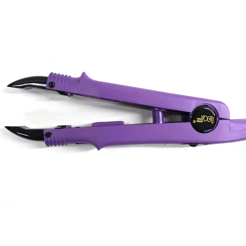 Vista 2 de JR611-Purple-C Set" - Herramienta de termostato de extensión de cabello de fusión PTC de hierro sin rastro, alicates de calefacción, conector