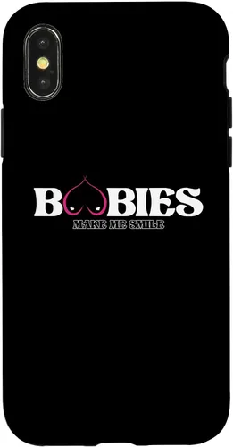 Vista 5 de iPhone 11 Funny Boobies Make Me Smiles Funda de humor para adultos