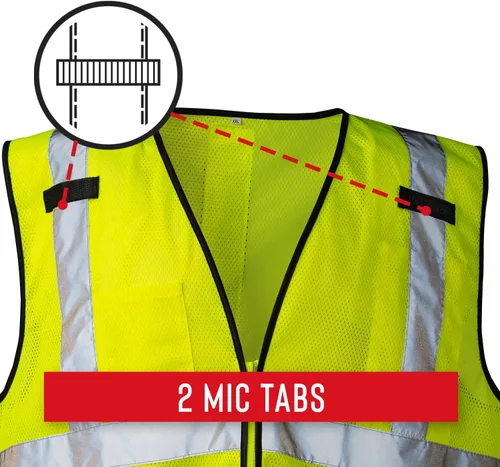 Vista 8 de Coast SV300 - Chaleco de seguridad recargable con luz de alta visibilidad, modo doble, cremallera frontal, 2 bolsillos, 2 pestañas para micrófono