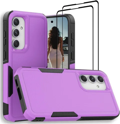 Vista 130 de Jeylly Funda para Samsung Galaxy S10 Plus S10+, ajuste delgado, doble capa, resistente, absorción de golpes, TPU con carcasa trasera de Negro
