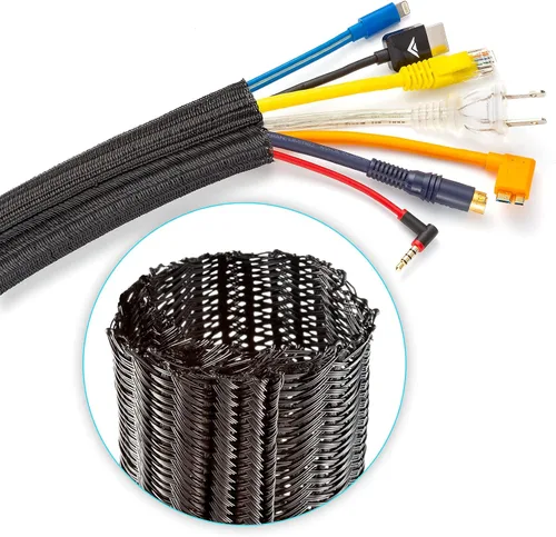 Vista 12 de Cable Management - Telar de cables de 3 a 12 pulgadas, tubería dividida para cables en el suelo, protectores de cables contra cables de masticación