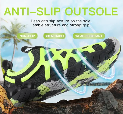 Vista 5 de SIPUHK Zapatos de agua para hombre y mujer, de secado rápido, sin cordones, para natación, surf, buceo, playa, piscina, deportes acuáticos, caminar