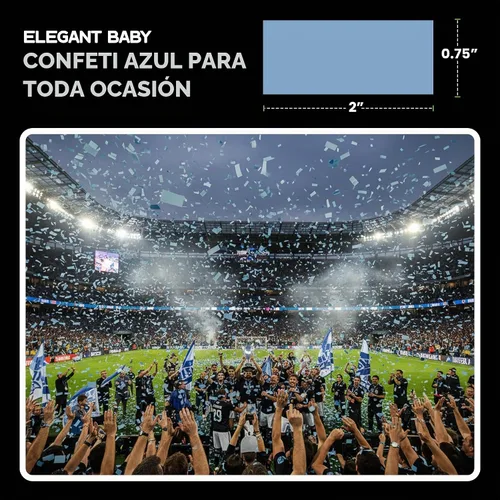 Vista 3 de Ultimate Confetti, Confeti Biodegradable Azul Bebé - Confeti de Papel de Seda Rectangular Revoloteante para Uso en Cañones y Lanzadores – Confeti
