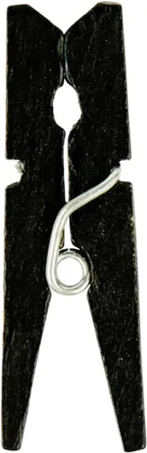 Vista 2 de Restaurantware Pinzas negras de 1.2 pulgadas, 50 mini pinzas para la ropa, desechables, resistentes, clips de madera de bambú negro, grado