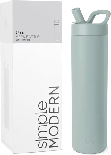 Vista 9 de Simple Modern Botella de agua con tapa de pajilla Termo de acero inoxidable aislado Botellas de agua reutilizables para viajes para gimnasio