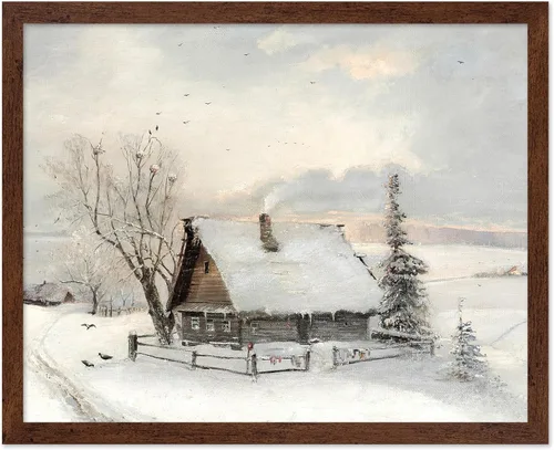 Vista 23 de Poster Master Póster vintage The Beginning Of Spring – Impresión retro de invierno – Arte de nieve – Arte de paisaje – Regalo para hombres y mujeres