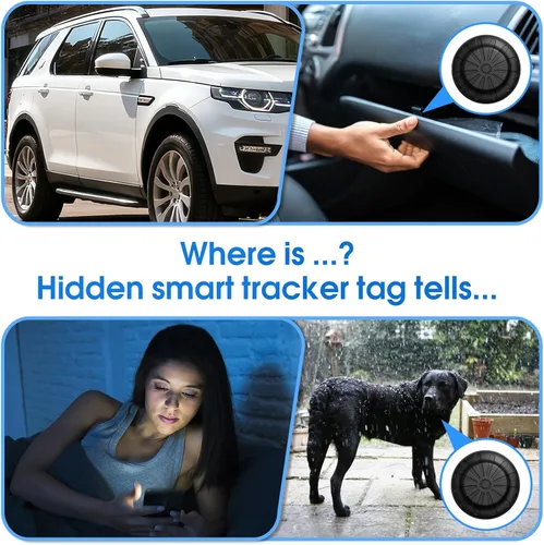 Vista 3 de Mini GPS Tracker for Vehicles (Universally for Android & iOS), Hidden Car Location Tracker w/Magnetic Case, Item Finder for Google Find Hub & iOS