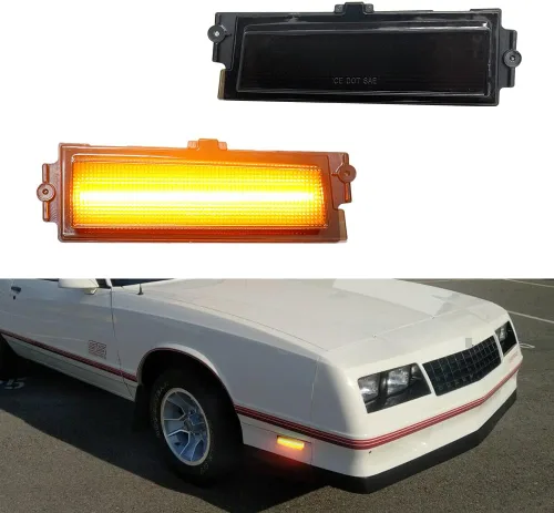 Vista 15 de Para 1981 1982 1983 1984 1985 1986 1987 1988 Chevy Monte Carlo SS luzes de señalización de marca de parachoques lateral ámbar Led Lente Ámbar Lente