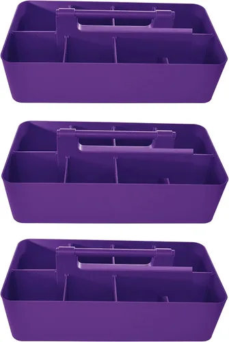 Vista 12 de Cesta grande portátil, divisores DIY, 8 compartimentos, organizador para suministros escolares, de oficina, para el hogar y negocios, cesta portátil