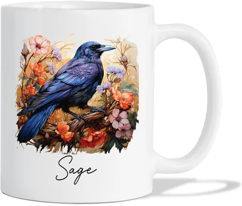 Vista 21 de Taza de café de oso – Regalo personalizado para amantes, taza de té de animales salvajes con flores, regalo de cerámica personalizado para amantes