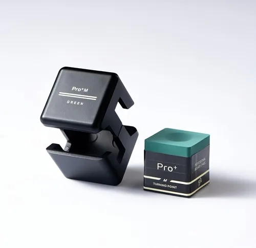 Vista 9 de TP Pro+ TurningPoint - Tiza profesional para billar con soporte de aluminio, disponible en azul y verde