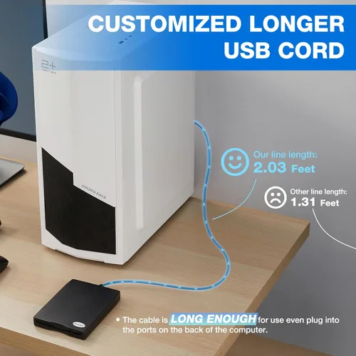 Vista 7 de Lector de disquete, unidad de disquete USB externa de 3.5 pulgadas, no compatible con Mac, compatible con Windows 11/10/10 Pro/8/7/2000/XP