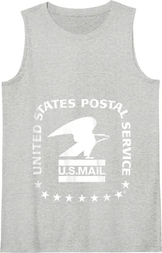 Vista 5 de USPS - Camiseta sin mangas con sello de correo aéreo de EE. UU, Gris Negro