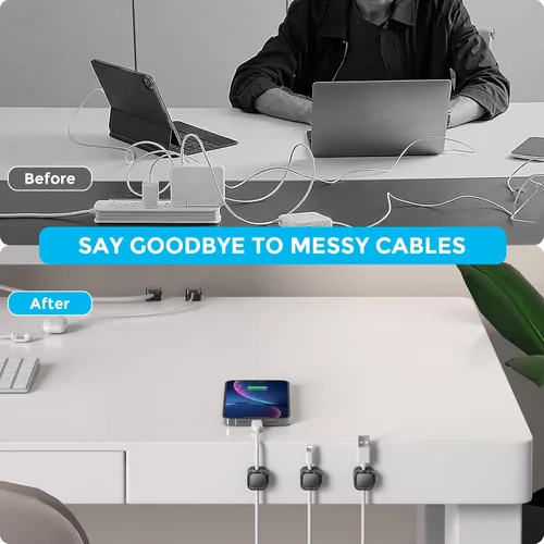 Vista 4 de AhaStyle Organizador de cables magnético [1s Lock] Paquete de 6 soportes para cables