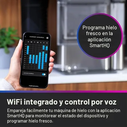 Vista 8 de GE Opal 2.0 - Máquina de hielo para encimera con conectividad WiFi, paquete de acero inoxidable con kit de limpieza