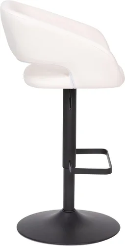 Vista 9 de Taylor + Logan Jenna - Taburete giratorio ajustable de 360 grados con base negra en vinilo blanco Vinilo blanco/marco negro