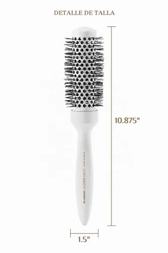 Vista 3 de Cricket Cepillo térmico de coco ultra suave, barril de cerámica de 1.5 pulgadas, aceite de coco y queratina, cerdas antiestáticas resistentes al