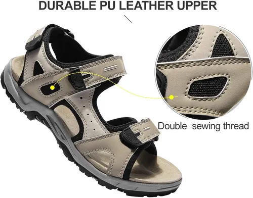 Vista 4 de CAMEL CROWN Cómodas sandalias de senderismo para mujer, sandalias deportivas impermeables para caminar, playa, agua con soporte de arco