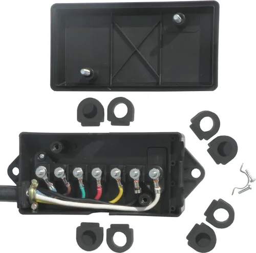 Vista 3 de Conntek Cable de remolque en línea de 7 vías con caja de conexiones de 7 bandas (negro, 8 pies)