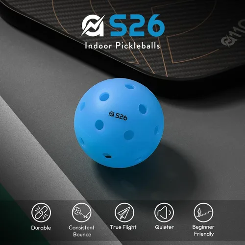Vista 3 de A11N SPORTS S26 Indoor Pickleballs- Consistent Bounce, Easy to Control and Durable Application - USAPA Approved - Ideal for All Ages - Available in