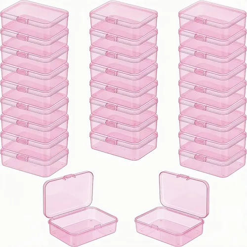 Vista 18 de LJY 100 contenedores rectangulares vacíos de plástico transparente con tapas con bisagras (2.2 x 1.6 x 0.8 pulgadas, transparente)