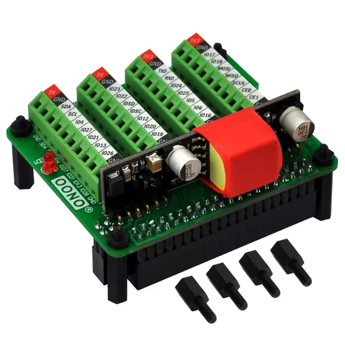 Vista 2 de OONO RPi PoE y bloque de terminales GPIO Breakout Board Módulo para Raspberry Pi 3B+4B