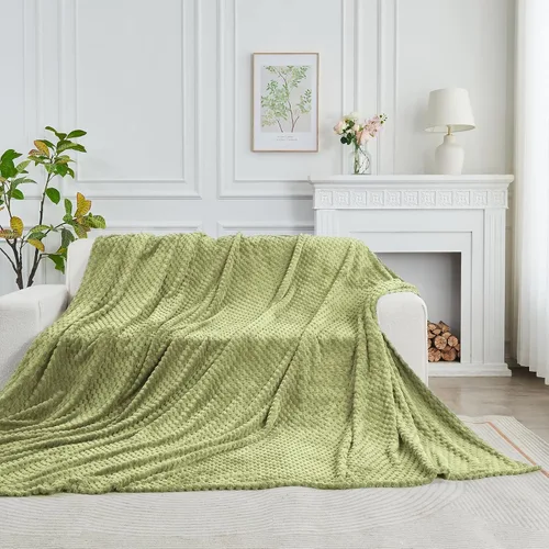 Vista 30 de FY FIBER HOUSE Manta de Vellón para Sofá 300GMS Súper Suave de Felpa Difusa Mantas y Cobijas para Sofá Cama Oficina, 40x50 Pulgadas, Beige