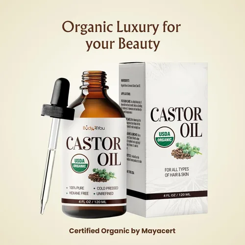 Vista 6 de BodyJ4You Aceite de ricino orgánico USDA - Suero para barba y cuero