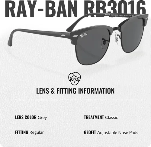 Vista 12 de Ray-Ban RB3016 CLUBMASTER CLASSIC - Gafas de sol de forma cuadrada con kit oficial de gafas