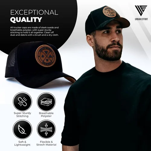Vista 167 de Urban Effort Gorra trasera de malla, para hombres y mujeres, gorra de béisbol de 5 paneles, gran cierre a presión para caza y senderismo