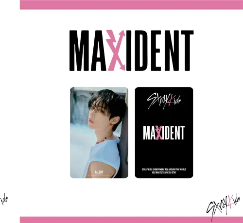 Vista 5 de Kpop Stray Kids Maxident Album Photocards + Stray Kids Ring Merch Set (D)