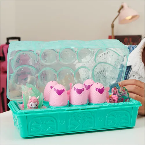 Vista 9 de Hatchimals CollEGGtibles, caja familiar de llama arcoíris con juego sorpresa, 10 personajes, 2 accesorios, juguetes para niños a partir de 5 años