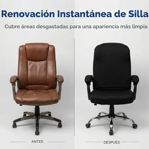 Vista 3 de WOMACO Fundas para silla de oficina, funda elástica para silla de computadora con fundas para reposabrazos, fundas universales para silla de jefe