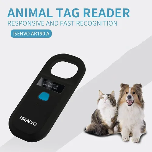 Vista 4 de Escáner de microchip para mascotas, recargable, RFID, EMID, lector de microchips, 134.2 kHz, 125 kHz, 15 dígitos, escáner de identificación de chip