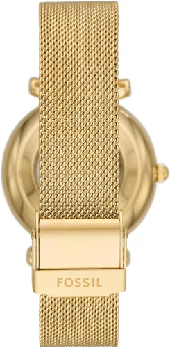 Vista 3 de Fossil Women's Carlie Automatic Stainless Steel Mesh Three-Hand Watch for Women, Dorado (Gold mesh)