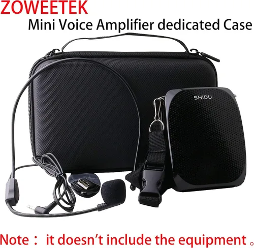Vista 7 de Estuche rígido de EVA dedicado para ZOWEETEK Mini amplificador de voz portátil con funda de micrófono con cable.