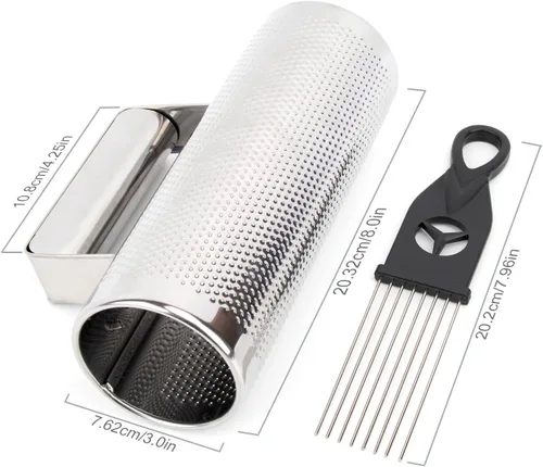 Vista 3 de Metal Guiro Instrumentos Musicales de Percusión de Mano de Acero Inoxidable con Raspador 8" 3