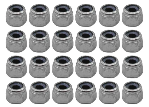 Vista 4 de 24 piezas de tuercas de bloqueo para diapasón profesionales autobloqueantes con inserción de nailon (negro)