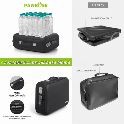 Vista 7 de PAWBOSE Caja de Seguridad para Documentos Ignífuga para el Hogar con Bloqueo de Combinación, Caja Rígida Ignífuga y Resistente al Agua de 16x12x5