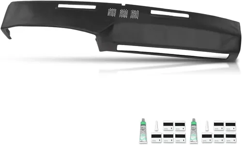 Vista 19 de PIT66 Cubierta de bisel de tablero TPE negra compatible con Buick Apollo/Olds Omega 1972-1974 Compatible con Chevy Chevy II/Chevy Nova 1969-1974