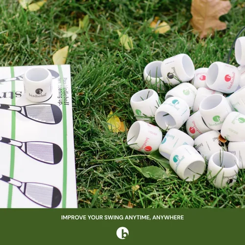 Vista 5 de BirdieBall Golf Mat Set with 12 Practice Golf Balls, Golf Hitting Mat