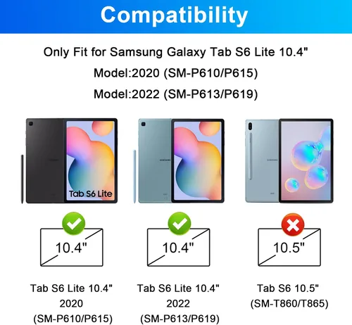 Vista 2 de SOPPY Teclado retroiluminado de 7 colores con mouse para Samsung Galaxy Tab S6 Lite de 10.4 pulgadas 2022/2020 (SM-P610/P613/P615/P619), funda