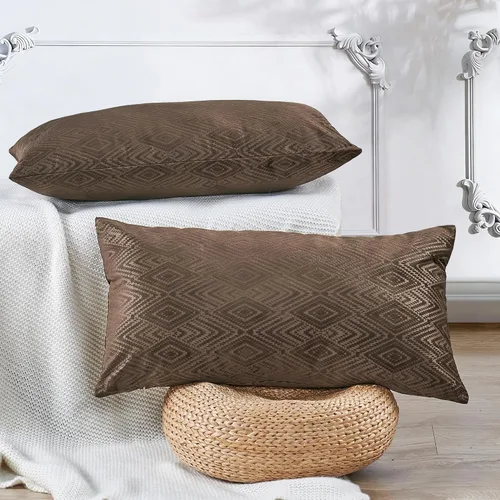 Vista 10 de Juego de 4 fundas de almohada cuadradas decorativas de terciopelo con diamantes de 20 x 20 pulgadas, fundas de almohada geométricas suaves para Aqua
