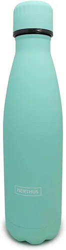 Vista 16 de NERTHUS FIH 712 - Botella aislada de doble pared para diseño frío y caliente, acero inoxidable, 11.8 fl oz, sin BPA, 18/8, color azul bebé