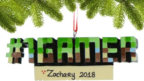 Vista 2 de Elves - Adornos personalizados para jugadores, adornos rubios de videojuegos para árbol de Navidad