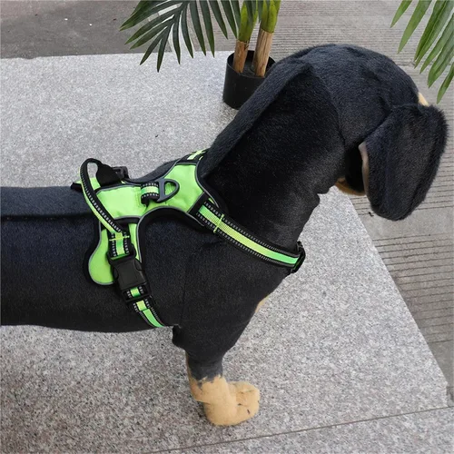 Vista 2 de Adjustable Reflective Dog Harness Vest - No Pull, Soft & Breathable for Small, Medium & Large Dogs(Black,Small)