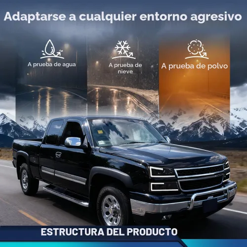 Vista 4 de PIT66 Conjunto de faros delanteros LED compatible con Chevy Silverado 1500 2500 3500 HD modelo 2003-2006 compatible con Avalanche 1500 2500 Fit sin