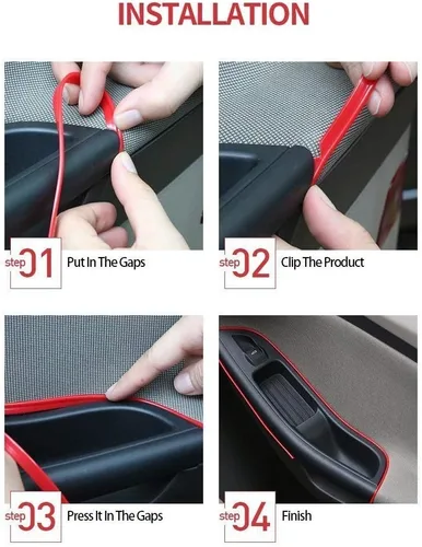 Vista 5 de ABALDI Luces Interiores de Coche Cable de Alambre EL Luces de Neón Ambiente Brillante Estroboscópico Electroluminiscente para Decoración