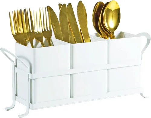 Vista 10 de NelyBet Organizador de cubiertos, cubiertos, organizador de utensilios de cocina y cajón de cubiertos para tenedores, cucharas, cuchillos - Perfecto