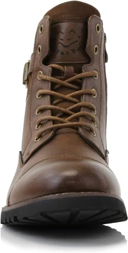 Vista 3 de Polar Fox Patrick MPX808583 - Botas clásicas de combate con cierre de cremallera para hombre, 7 ojales